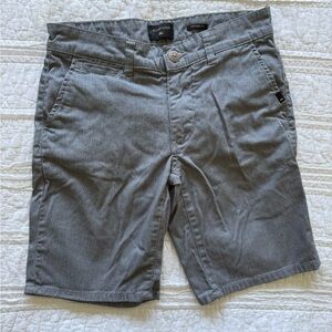 Quiksilver Men's Gray Flat-Front Chino Shorts | Size 26